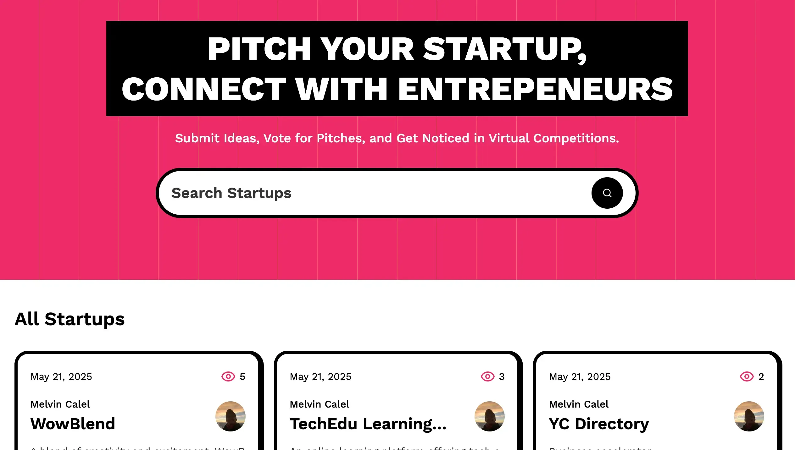 A screenshot of https://yc-directory-tawny-chi.vercel.app